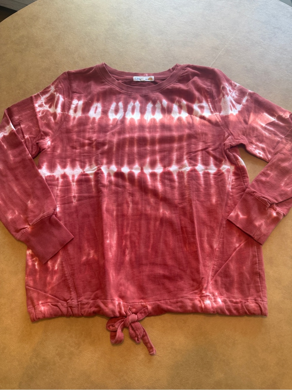 Tie-Dye Long Sleeve Top - Red